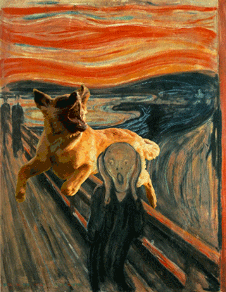 The Scream Leonberger notecard